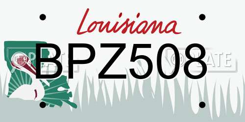 BPZ508 Louisiana License Plate