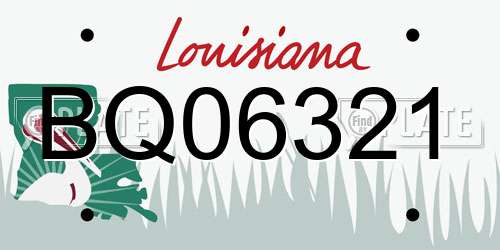 BQ06321 Louisiana License Plate