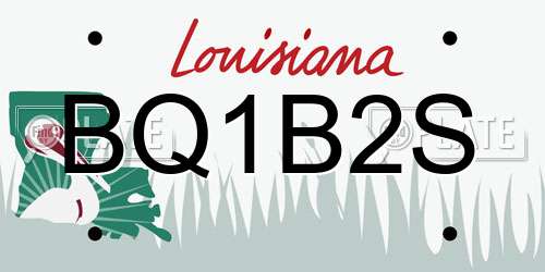 BQ1B2S Louisiana License Plate