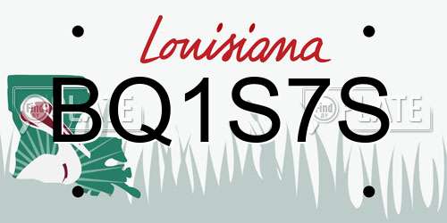 BQ1S7S Louisiana License Plate