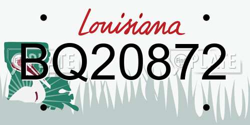 BQ20872 Louisiana License Plate