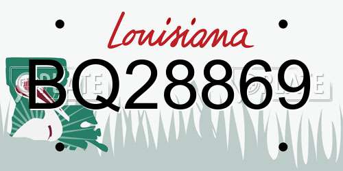 BQ28869 Louisiana License Plate