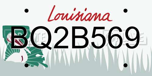 BQ2B569 Louisiana License Plate