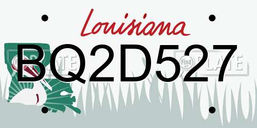 BQ2D527 Louisiana License Plate