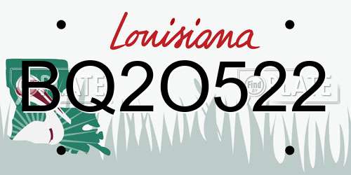 BQ2O522 Louisiana License Plate