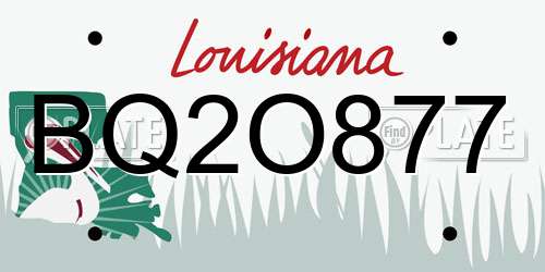 BQ2O877 Louisiana License Plate