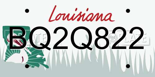 BQ2Q822 Louisiana License Plate