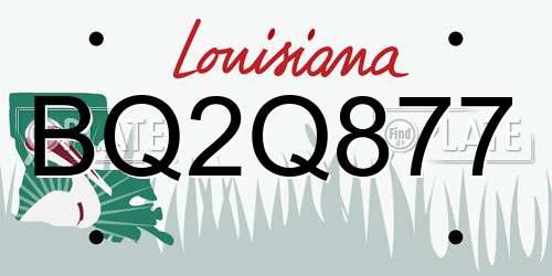 BQ2Q877 Louisiana License Plate
