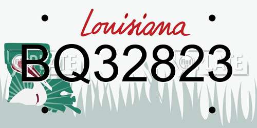 BQ32823 Louisiana License Plate