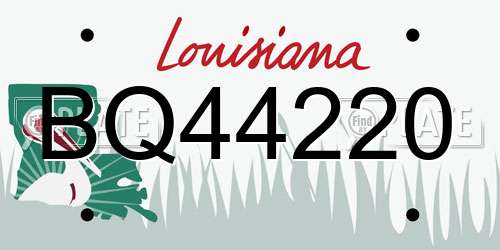 BQ44220 Louisiana License Plate