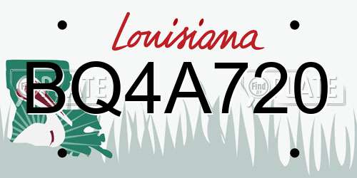 BQ4A720 Louisiana License Plate