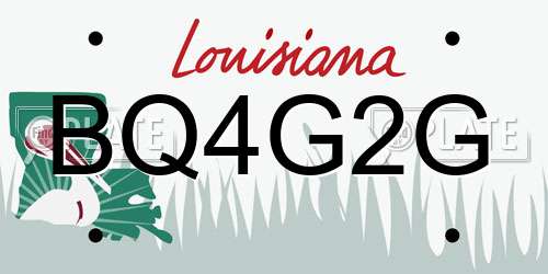 BQ4G2G Louisiana License Plate