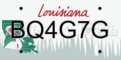 BQ4G7G Louisiana License Plate