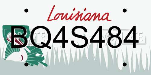 BQ4S484 Louisiana License Plate
