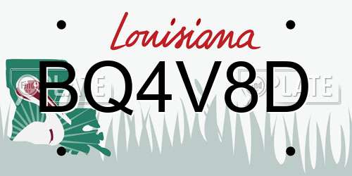 BQ4V8D Louisiana License Plate