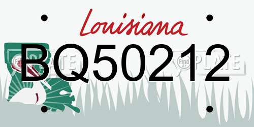 BQ50212 Louisiana License Plate