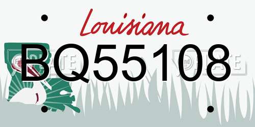 BQ55108 Louisiana License Plate