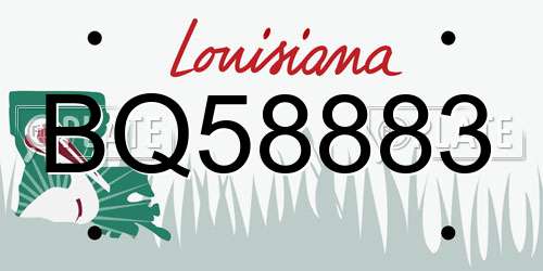 BQ58883 Louisiana License Plate