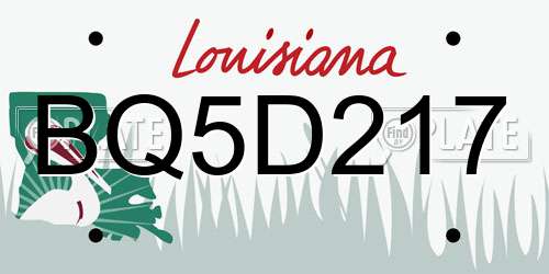 BQ5D217 Louisiana License Plate