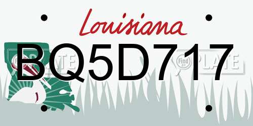 BQ5D717 Louisiana License Plate