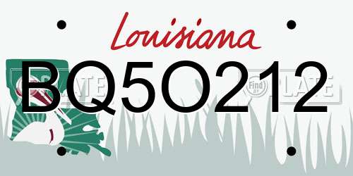 BQ5O212 Louisiana License Plate