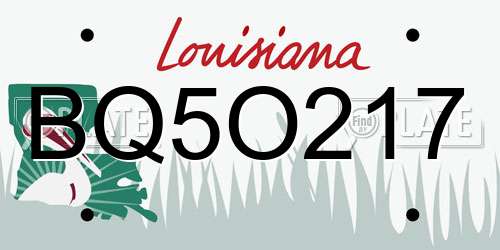 BQ5O217 Louisiana License Plate