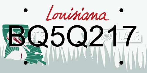 BQ5Q217 Louisiana License Plate