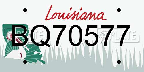 BQ70577 Louisiana License Plate