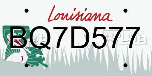 BQ7D577 Louisiana License Plate