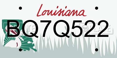 BQ7Q522 Louisiana License Plate