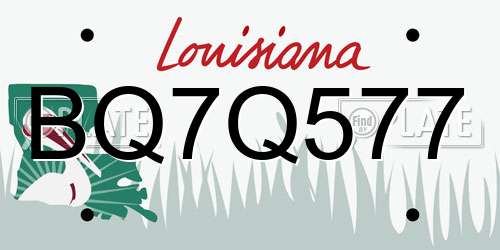 BQ7Q577 Louisiana License Plate