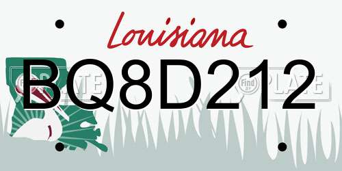 BQ8D212 Louisiana License Plate