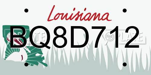 BQ8D712 Louisiana License Plate