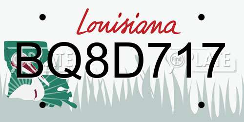 BQ8D717 Louisiana License Plate