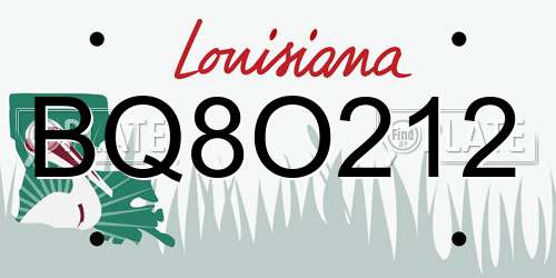 BQ8O212 Louisiana License Plate