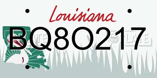BQ8O217 Louisiana License Plate