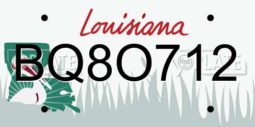 BQ8O712 Louisiana License Plate