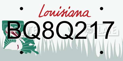 BQ8Q217 Louisiana License Plate