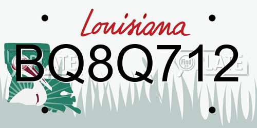 BQ8Q712 Louisiana License Plate