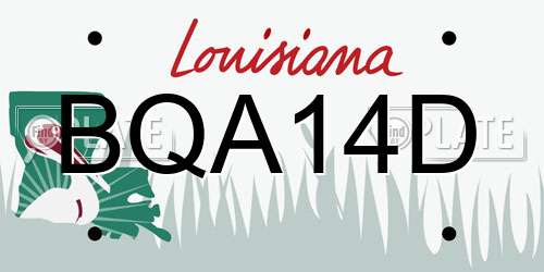 BQA14D Louisiana License Plate