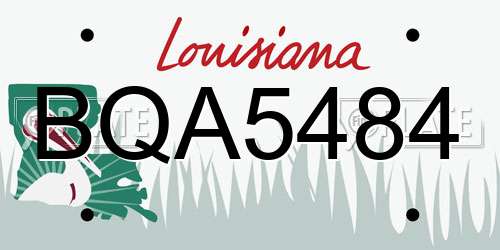 BQA5484 Louisiana License Plate