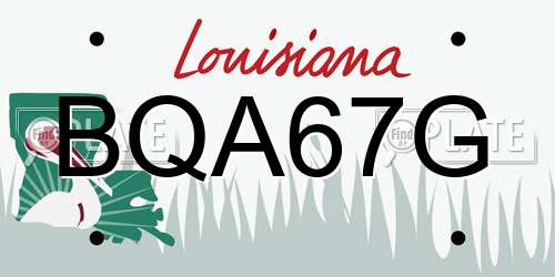 BQA67G Louisiana License Plate