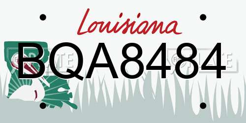 BQA8484 Louisiana License Plate