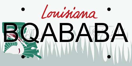 BQABABA Louisiana License Plate