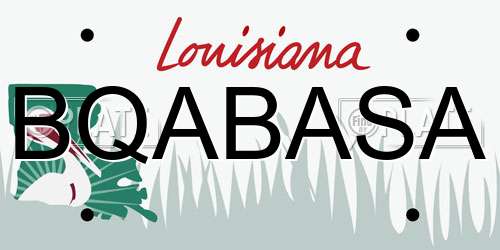 BQABASA Louisiana License Plate