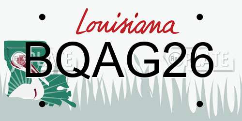 BQAG26 Louisiana License Plate