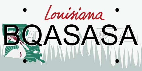 BQASASA Louisiana License Plate