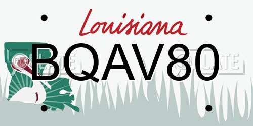 BQAV80 Louisiana License Plate