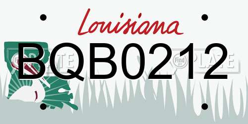BQB0212 Louisiana License Plate