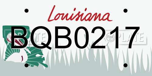 BQB0217 Louisiana License Plate